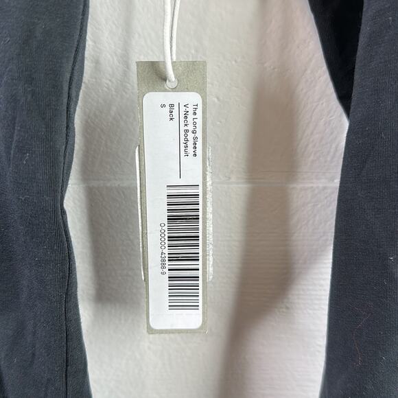 EVERLANE Black The Long Sleeve V Neck Thong Bodysuit Size Small‎ - Picture 10 of 13